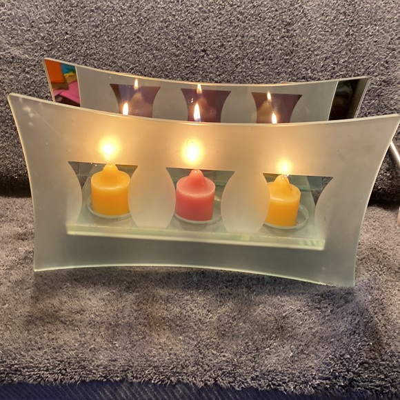 Beautiful Retired Party Lite Glass Tealight/Votive Candle Holder - Picture 13 of 16